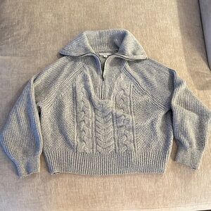 Gray Cable Knit Women's Sweater